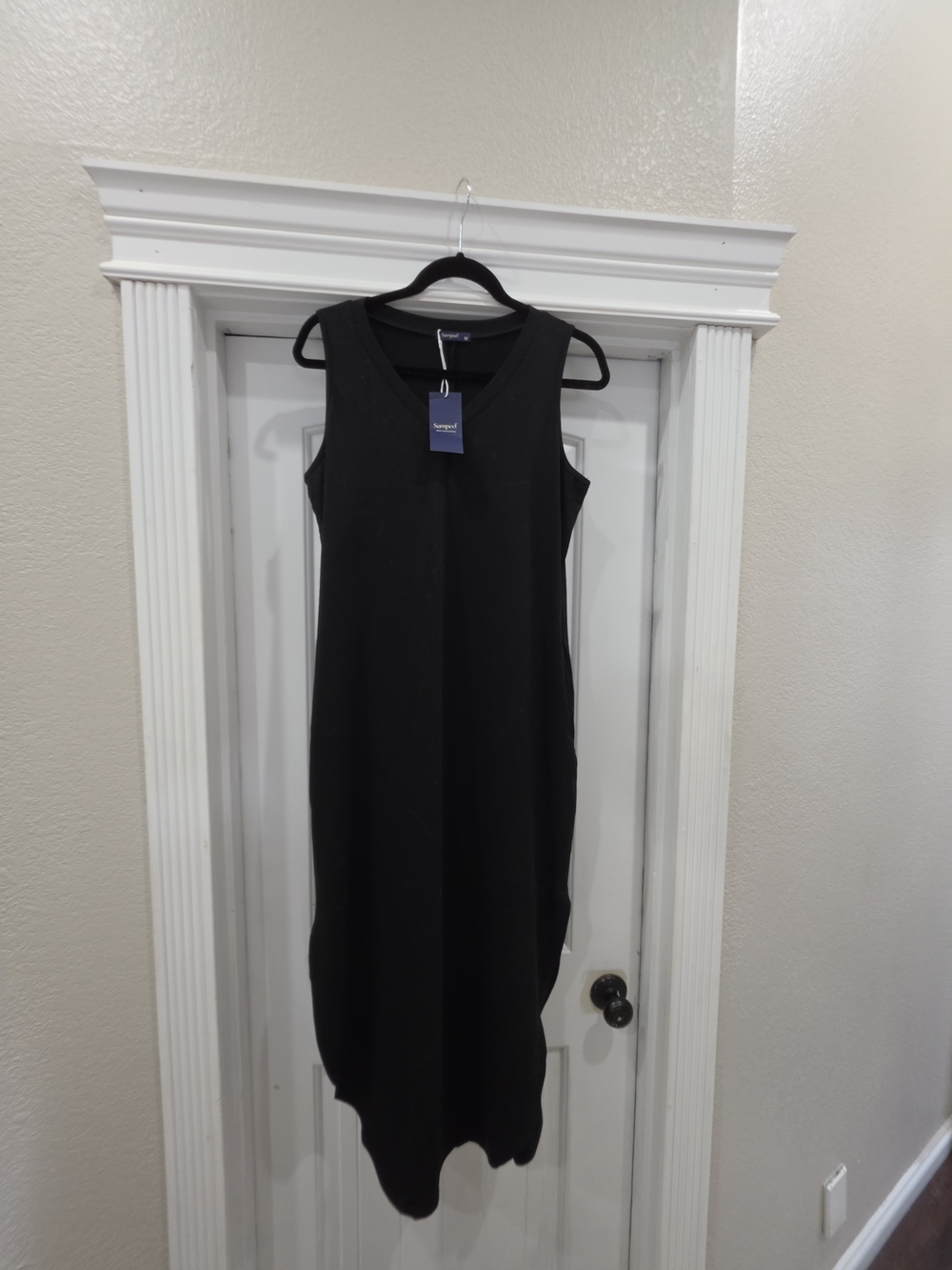 Sampeel Black V-Neck Casual Maxi Dress Tank Dress Size M